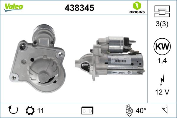 Valeo 438345 - Стартер autosila-amz.com