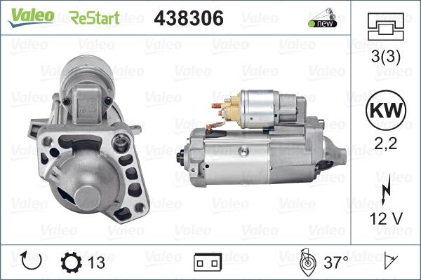 Valeo 438306 - Стартер autosila-amz.com