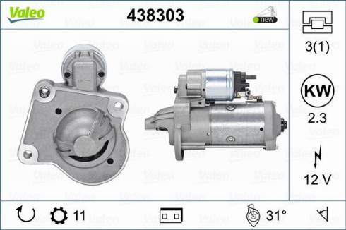 Valeo 438303 - Стартер autosila-amz.com