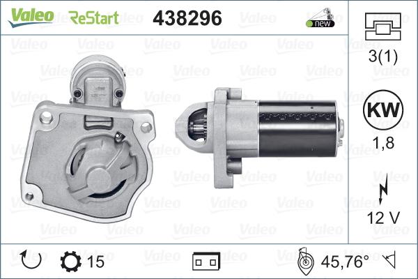 Valeo 438296 - Стартер autosila-amz.com