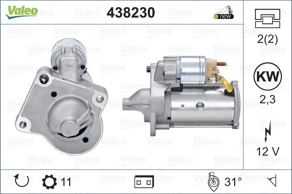 Valeo 438 230 - Стартер (новый) autosila-amz.com