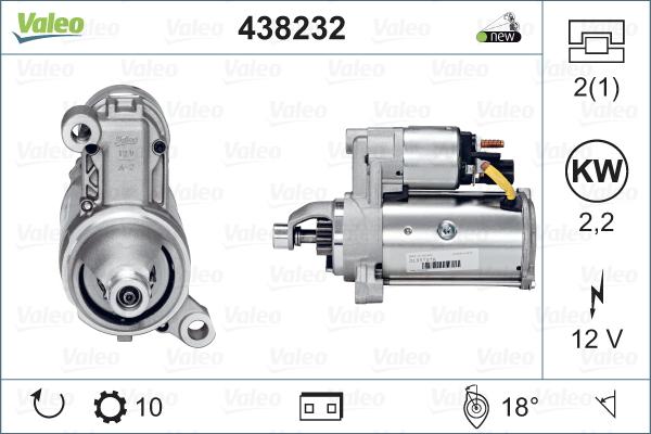 Valeo 438232 - Стартер autosila-amz.com