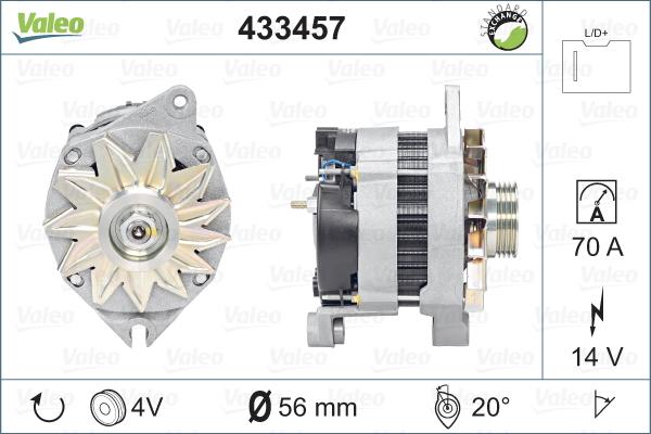 Valeo 433457 - Генератор autosila-amz.com