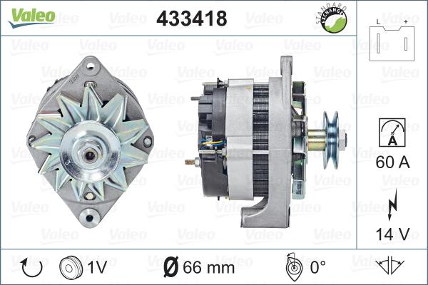 Valeo 433418 - Генератор autosila-amz.com