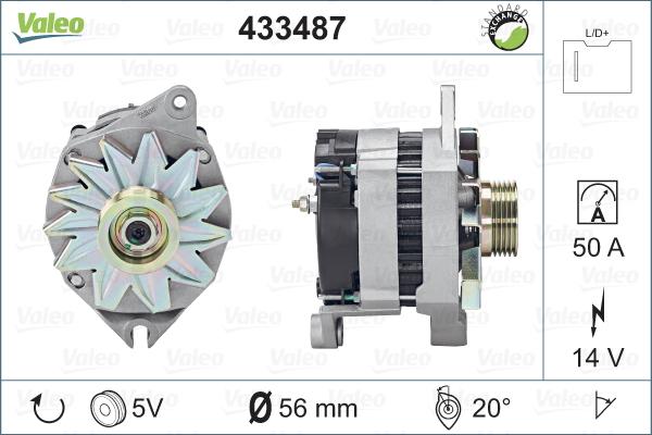 Valeo 433487 - Генератор autosila-amz.com