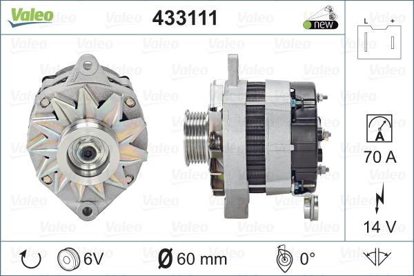 Valeo 433111 - Генератор autosila-amz.com