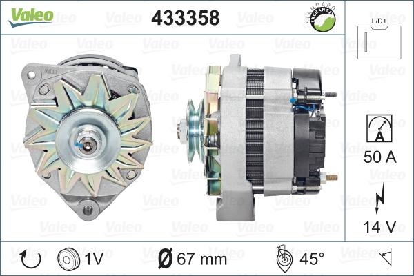 Valeo 433358 - Генератор autosila-amz.com