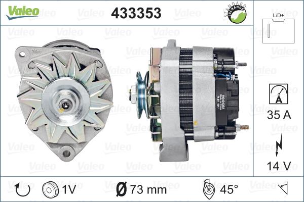 Valeo 433353 - Генератор autosila-amz.com