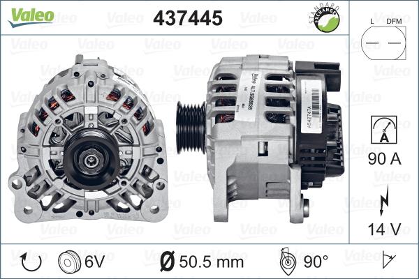 Valeo 437445 - Генератор autosila-amz.com