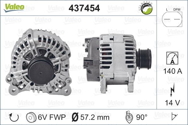 Valeo 437454 - Генератор autosila-amz.com