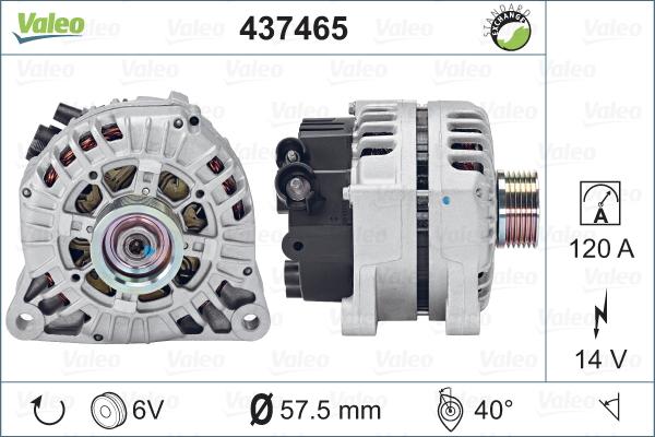 Valeo 437465 - Генератор autosila-amz.com