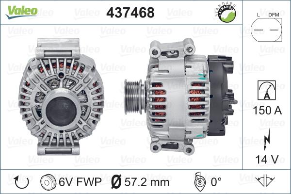 Valeo 437468 - Генератор autosila-amz.com