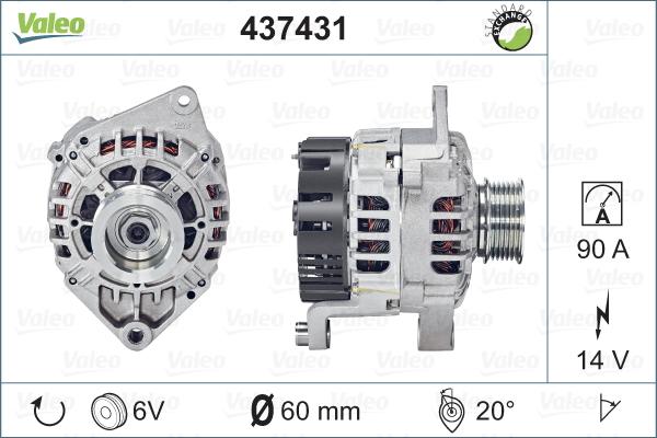 Valeo 437431 - Генератор autosila-amz.com