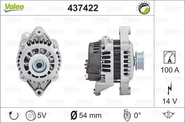 Valeo 437422 - Генератор autosila-amz.com