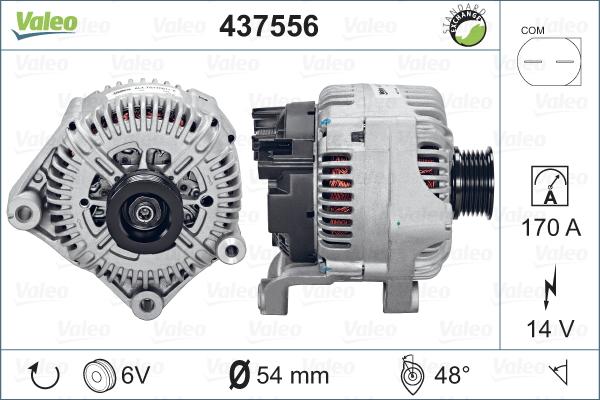 Valeo 437556 - Генератор autosila-amz.com