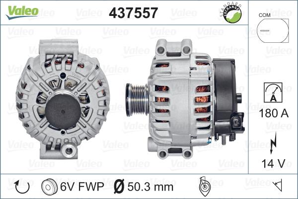 Valeo 437557 - Генератор autosila-amz.com