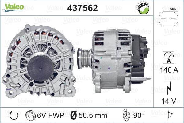 Valeo 437562 - Генератор autosila-amz.com