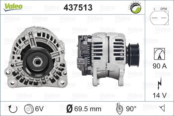 Valeo 437513 - Генератор autosila-amz.com