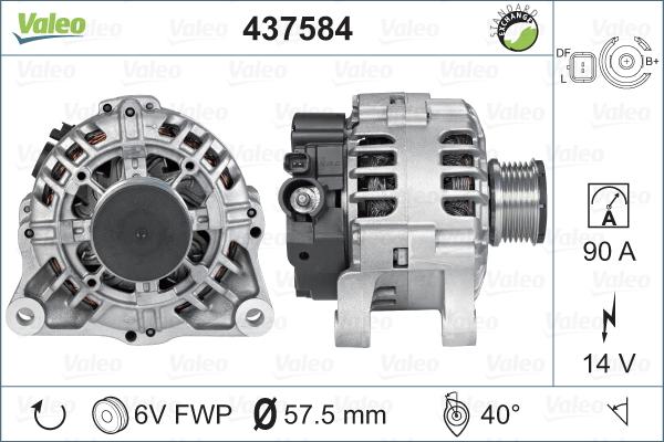 Valeo 437584 - Генератор autosila-amz.com