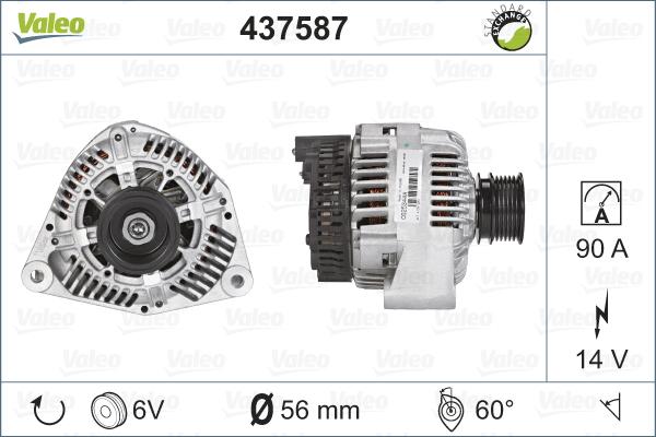 Valeo 437587 - Генератор autosila-amz.com