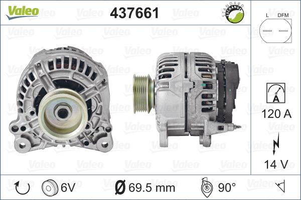 Valeo 437661 - Генератор autosila-amz.com