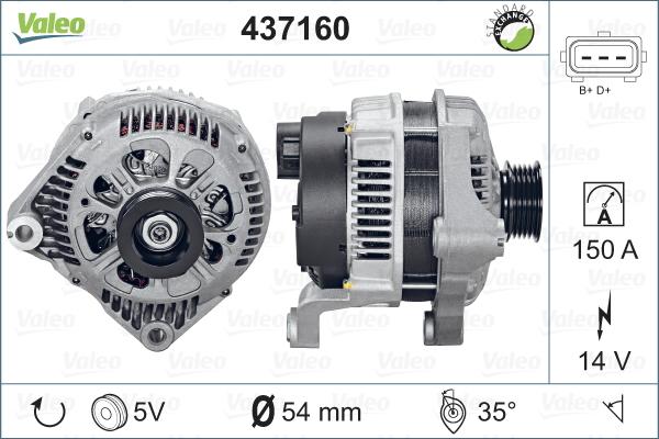 Valeo 437160 - Генератор autosila-amz.com