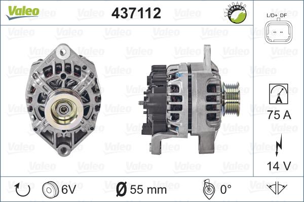 Valeo 437112 - Генератор autosila-amz.com