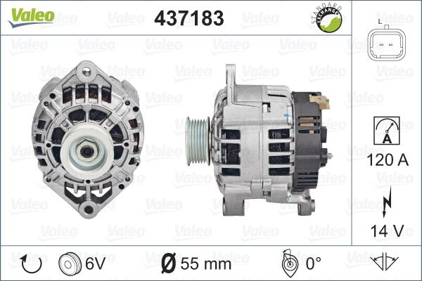 Valeo 437183 - Генератор autosila-amz.com