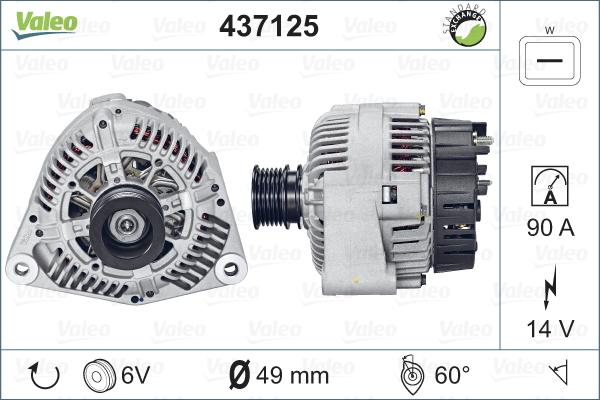 Valeo 437125 - Генератор autosila-amz.com