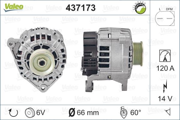 Valeo 437173 - Генератор autosila-amz.com