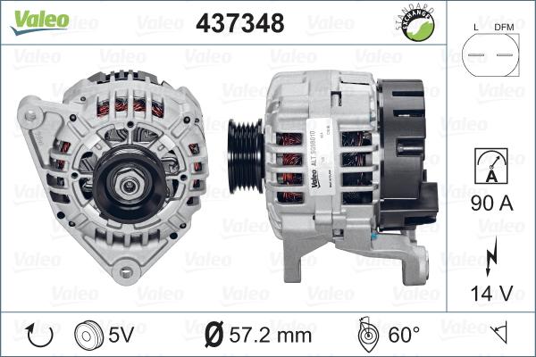 Valeo 437348 - Генератор autosila-amz.com