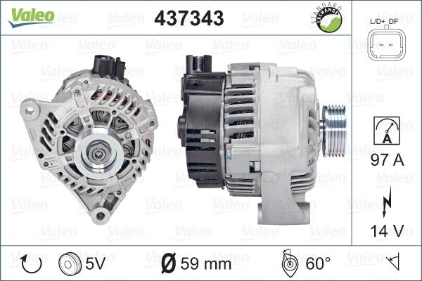 Valeo 437343 - Генератор autosila-amz.com