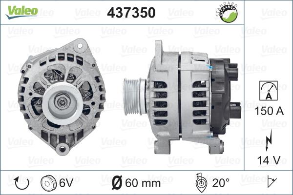 Valeo 437350 - Генератор autosila-amz.com