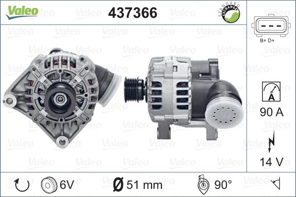 Valeo 437366 - Генератор autosila-amz.com