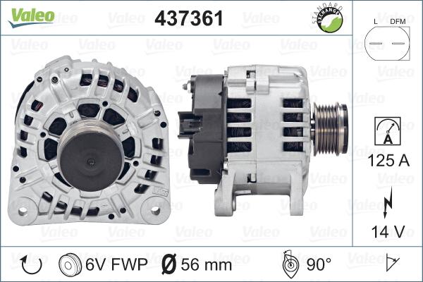 Valeo 437361 - Генератор autosila-amz.com