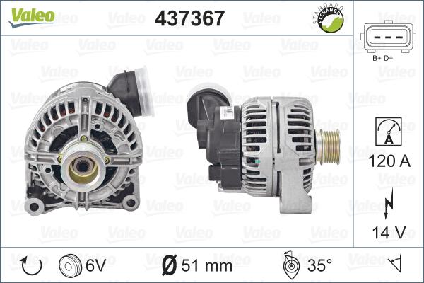 Valeo 437367 - Генератор autosila-amz.com