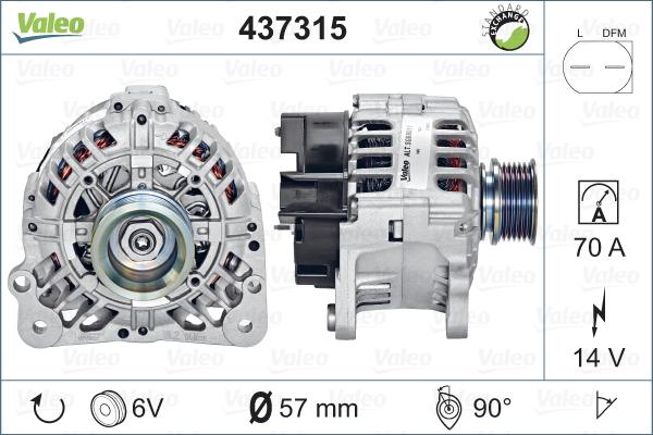 Valeo 437315 - Генератор autosila-amz.com