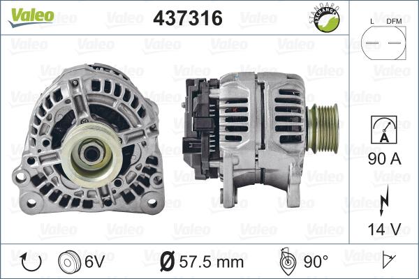 Valeo 437316 - Генератор autosila-amz.com