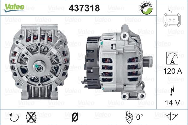 Valeo 437318 - генератор VW autosila-amz.com