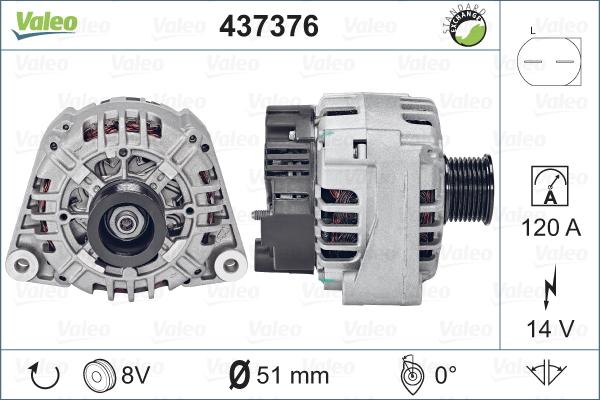 Valeo 437376 - Генератор autosila-amz.com