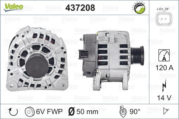 Valeo 437208 - Генератор autosila-amz.com