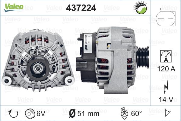 Valeo 437224 - Генератор autosila-amz.com