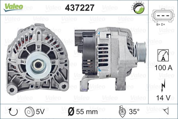 Valeo 437227 - Генератор autosila-amz.com