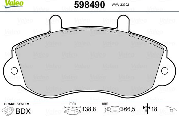 Valeo 598490 - Колодки тормозные autosila-amz.com