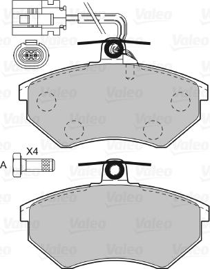 Valeo 598484 - VL598484 колодки дисковые передние!\ Audi A4, VW Passat 1.6/1.8/1.9TDi 96> autosila-amz.com