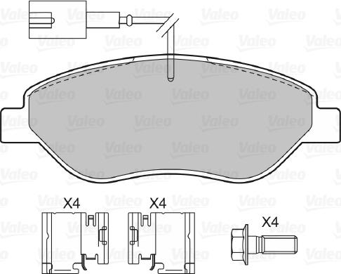 Valeo 598428 - Тормозные колодки, дисковые, комплект autosila-amz.com