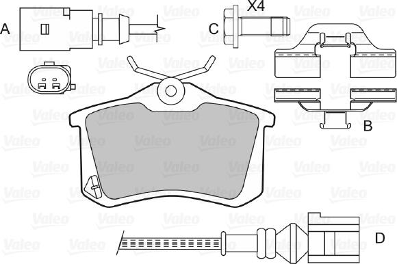 Valeo 598474 - VL598474 колодки дисковые задние!\ Renault Scenic 1.4i-1.9DTi 99-03 autosila-amz.com