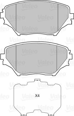 Valeo 598536 - Тормозные колодки, дисковые, комплект autosila-amz.com