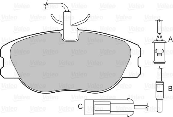 Valeo 598006 - Тормозные колодки, дисковые, комплект autosila-amz.com