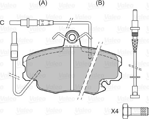 Valeo 598002 - VL598002 колодки дисковые передние!\Renault Megane 1.4/2.0/1.9D 96>, Dacia Logan 07> autosila-amz.com